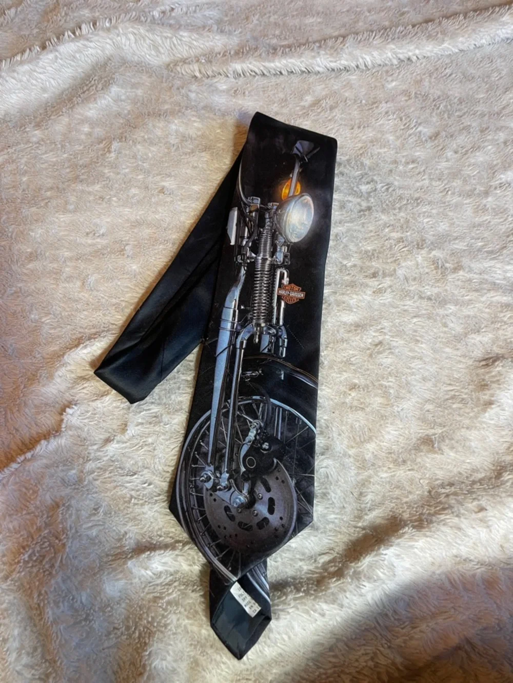 Vintage Harley-Davidson Motorcycle Graphic Tie